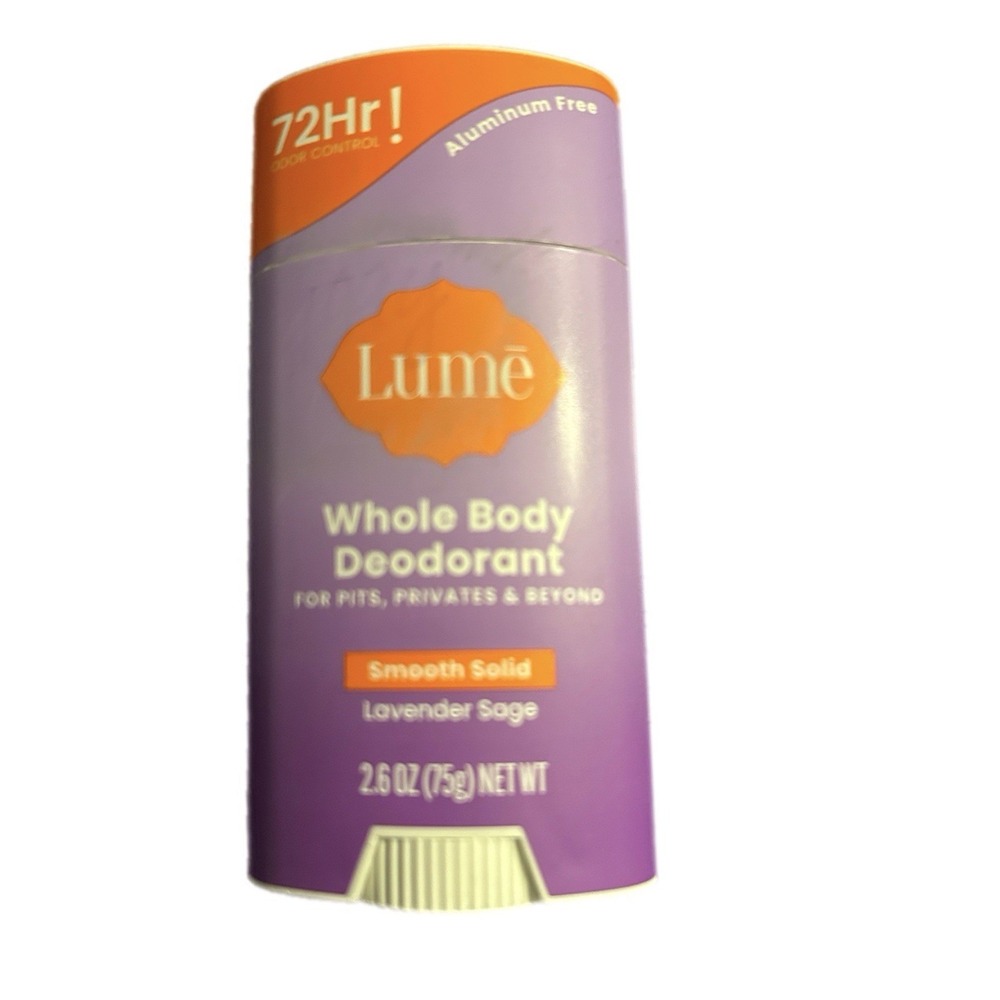 Lume Whole Body SMOOTH SOLID Deodorant Stick - LAVENDER‎ SAGE (2.6 oz) New